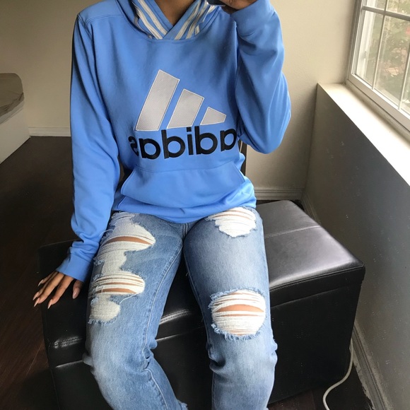 adidas Jackets & Blazers - Light blue adidas hoodie NWT